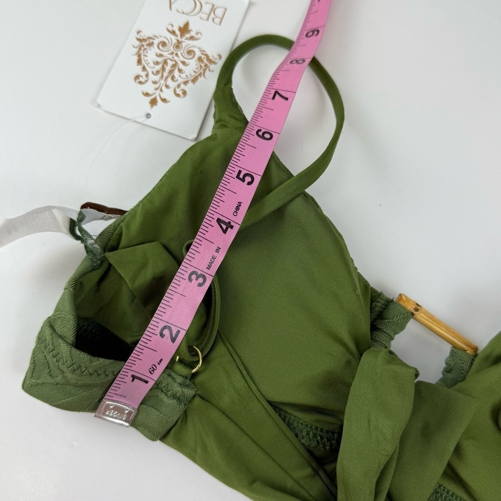 Becca Bikini Top Womens Small Green Swim NWT NEW - Picture 7 of 8